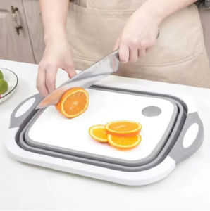 (SẴN HCM) THỚT kèm CHẬU 2 trong 1 có lỗ thoát nước tiện dụng - thớt nhựa đa năng gác bồn rửa chén có rổ gấp gọn siêu tiện lợi