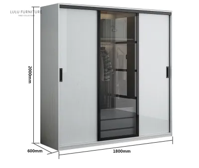 🇸🇬SG Seller🇸🇬KLASS Upsized Tempered Glass Sliding Wardrobe | MDF Bedroom Closet | Modern Sliding Door Wardrobe | Price Inclusive Delivery & Installation