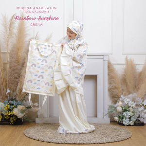 MUKENA ANAK KATUN MOTIF RAINBOW SUNSHINE (TAS SAJADAH)