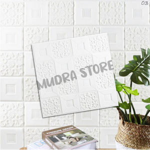 Wallpaper 3D Foam Brick Emboss Motif Corak Batu Alam / Wall Sticker Dinding 3D Foam 38 cm x 70 cm