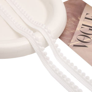 1CM*5M/BAG Polyester Non-Elastic Ball Lace Handmade Gift DIY Accessories Cute Hand-Woven