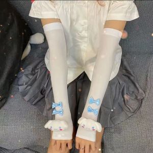 MZRTNZ Summer Driving Outdoor Cartoon Ice Silk Melody Kitty Cat Bow Arm Sleeves Korean Arm Warmers Kuromi Sun Protection Cover Women Arm Sleeves