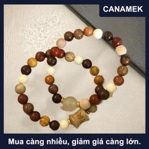 【CANAMEK】 Cổ Điển Màu Hồng Nâu Đính Cườm Vòng Đeo Tay Độc Đáo Phong Cách Đồ Trang Sức Quà Tặng Cho Phụ Nữ Tình Bạn Vòng Đeo Tay