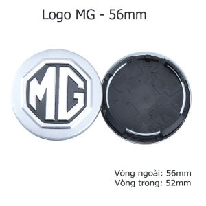 (logo MG) Logo Chụp Mâm MG 56mm – Chuẩn Form Cho MG 3 MG 5 MG 6 MG 7MG ZS… Màu bạc và đen. MG
