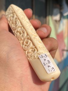 pipa gg asli lokal panjang 12cm segitiga ukiran patra mulus tebal
