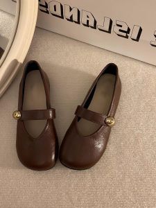 Free Shipping WomenS Soft-Soled Leather Shoes 2026 New Spring Collection Retro Style Versatile Flat Shoes Shallow-Toe Loafers