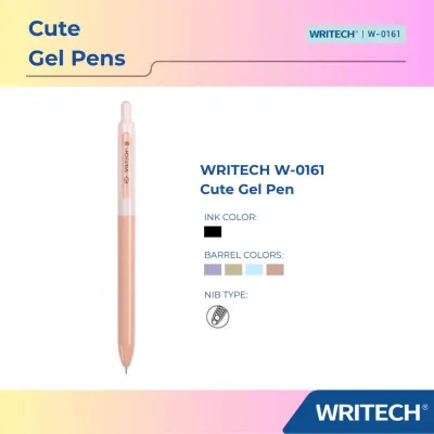 Writech W0161 Black Ink Cute Gel Pen 0.5mm twin-ball Needle Nib