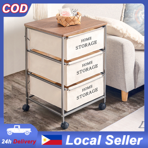 Simple Bedside Table Bedroom Side Cabinet with Fabric Drawers Minimalist Stylish Narrow Side Table