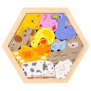 MAINAN EDUKASI ANAK PUZZLE JIGSAW 3D HEXAGON ANEKA MOTIF PREMIUM MURAH