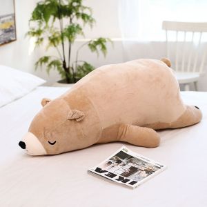 LZYBIM Kawaii Birthday Gift Bear Pillow Sleep Pillow Animal Dolls Cartoon Doll Stuffed Animal Toys Animal Plush Toy Stuffed Sleeping Bear Polar Bear Plush Doll