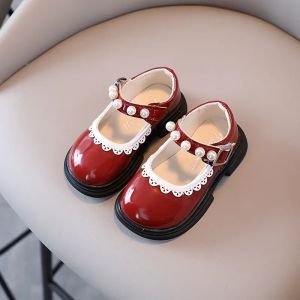 New School Girls Shoes Spring Summer Baby Girl Brightly Patent Leather Round Toe Shoes Princess Floral Bordered Mary Jane G121962026