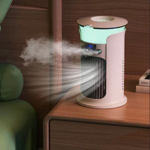 WPOT 3 Speed Portable Air Cooler Low Noise Operation Silent Timer Electric Fan Moisturize Air Small Size Cooling Fan Home Use