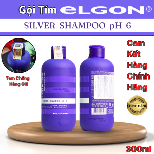 Dầu Gội Tím Khử Vàng Elgon Colorcare Silver - 300ml giúp khử vàng và giữ màu dành cho tóc tẩy tóc bạch kim màu khói
