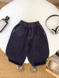 Childrens Casual Jeans for Spring and Autumn 2025 Stylish Boys Casual Pants Loose Fit Non-Fading Straight-Leg Trousers