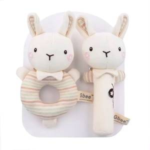[Ready Stock] Zenzi Baby Organic Rattle Ring Toy Newborn Rattle Stroller Plush Hand Rattle Lion Bear Bunny