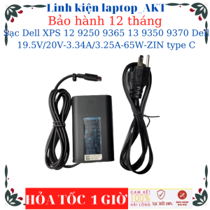 Sạc laptop Dell XPS 12 9250 9365 13 9350 9370 Dell 19.5V/20V-3.34A/3.25A-65W-ZIN type C