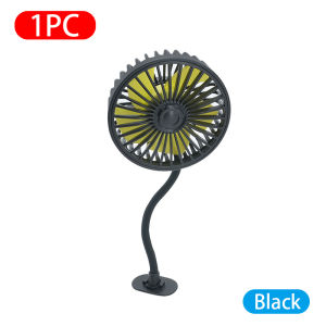 Car Electric Fan Strong Wind 3-Speed Cooling Fan for Rear Seat Passenger Portable 360 Degree Rotatable Car Air Fan