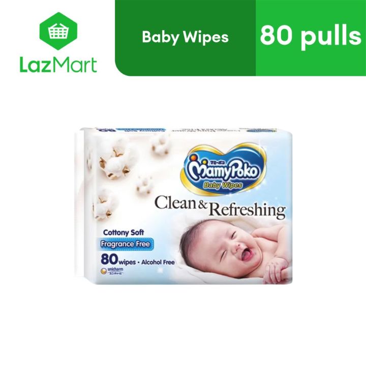MamyPoko Baby Wipes with Fragrance (80 pulls) Lazada PH