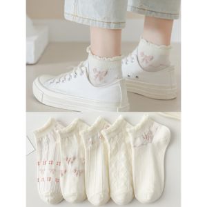 Vớ ren mỏng với tất cả các trang phục thuyền vớ hoàn toàn từ cô-tông vớ Miệng nông thoáng khí Nhật Bản JK Lolita bong bóng Miệng ren Vớ thuyền dễ thương.