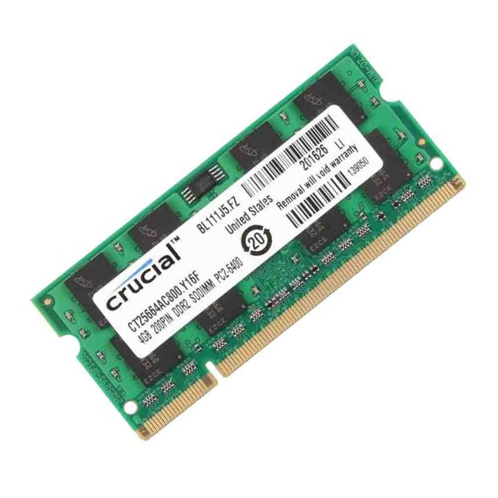 4GB PC2-6400 DDR2-800MHz 200Pin SODIMM RAM For Crucial CT25664AC800.Y16F