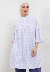 MFMW Hapsari Tunik Lilac Motif Kotak