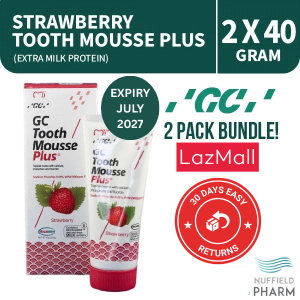 Bundle of 2 Recaldent GC Tooth Mousse Plus Protein Strawberry 40G Expiry July 2027 Braces User Safe for Pregnant Sensitive Teeth Anti Cavity Fresh