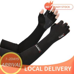 🚚Local Delivery🔥 2pcs Arm Sleeves Cycling Running Fishing Climbing Arm Cover Sun UV Protection Ice Cool Sleeves With 5-finger Cuff