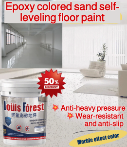 💥【Wear-resistant and anti-slip】💥Epoxy colored sand self-leveling floor paint Imitation marble anti-weight pressure floor paint Wear-resistant and anti-slip textured floor light luxury style environmental protection