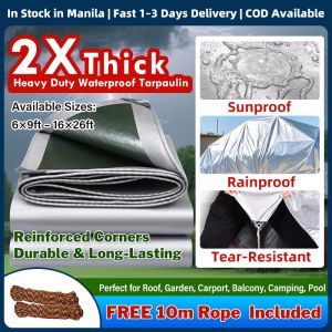 Makapal Durable Waterproof Oxford Tarpaulin 10x10m Heavy Duty UV Resistant Sunscreen Outdoor Cover