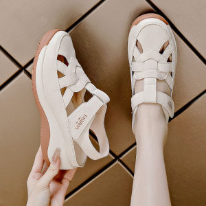 [Free Shipping] New Style Wedge Heel Sandals For Women Featuring A Closed-Toe Design Breathable Mesh Thick Soles And Velcro Straps Available For Wholesale