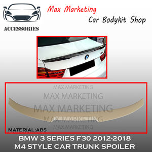 BMW 3 SERIES F30 2012-2018 M4 STYLE CAR LOOK SPOILER REAR TRUNK SPOILER ABS SKIRT LIP BODYKIT
