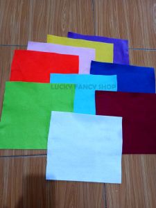 KAIN FLANNEL ISI 10 LEMBAR UKURAN 23X24 CM FLANEL WARNA WARNI TERMURAH