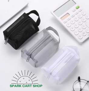 SPARK CART Portable Make Up Organizer Bag Transparent Cosmetic Bags School Office Students Storage Supplies
