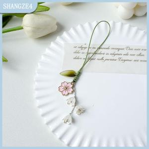 【SHANGZE4】 Sáng Tạo Tulip hoa lá điện thoại di động Dây đeo quyến rũ tay Dây Dễ Thương Keychain thời trang túi máy ảnh Mặt dây chuyền dây buộc trang trí