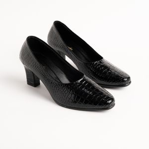Sepatu Pentofel Wanita Hak 7cm Uk Besar 35~43 Motif Crocodile/Sepatu Kerja Formal Wanita/Sepatu Guru/Sepatu Resmi