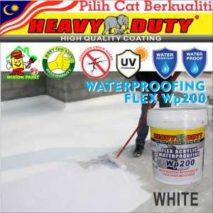 WHITE (5L) 💦 Waterproof Heavy Duty ( wp200 ) Leak Seal Repair Paint Cracks Repair Leak Sealer leakage hd WEATHER / 5KG