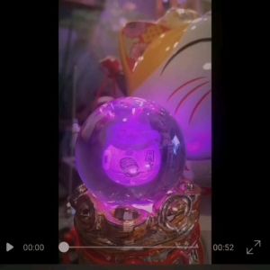 9 inches Fortune Crystal Lucky Cat Decoration Gift 9