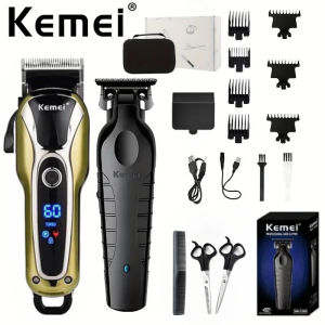Kemei KM-1990 #แบตเตอเลี่ยนตัดผม ปัตตาเลี่ยนตัดผม KM-2299 แบตเตอเลี่ยนตัดผมไร้สาย ตัดผมชาย แกะลาย COD