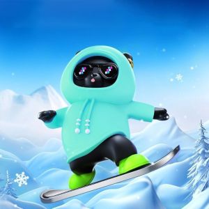 8 Style Car Automatic Sliding Skateboard Bear Cute Cartoon Scooter Center Console Ornaments Creative Car Decoration Accessories