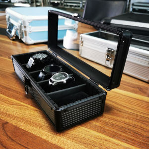 5 Grids Top Quality Colors Aluminum Alloy Watch Case Jewelry Storage Organizer Display Gift Box