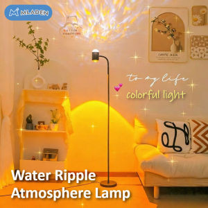 MLADEN Water Ripple Atmosphere Lamp Atmosphere Sunset Light 8 Colors RGB Home Projection Live Background Light 日落直播灯
