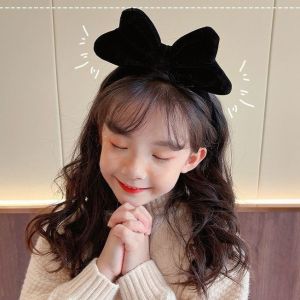 HeadBand Bando Wanita Motif Bludru Pita Besar Kiki Delivery Service Merah & Hitam Bow