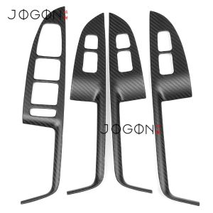 OnlyF U For Genesis G70 2018-2025 4Pcs Carbon Fiber Car Interior Interior Window Switch Lift Button Frame Cover Sticker Trim Accessories Q3P9R