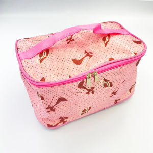 กระเป๋าเครื่องสำอาง รุ่น สี่เหลี่ยม-หูหิ้ว ใส่ของอเนกประสงค์ พิมพ์ลายสีสันสวยงาม ผ้าทนทาน มีซิปเปิดปิดได้