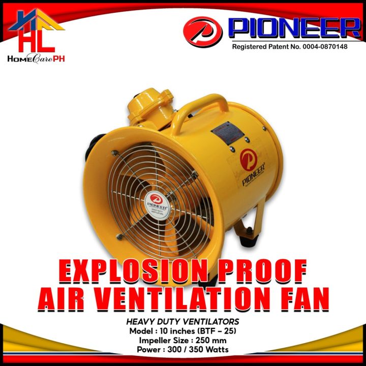 Pioneer Explosion Proof Air Ventilation Fan 250mm 10inches with Free