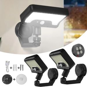 Solar Motion Sensor Outdoor Light 360° Rotatable 3 Lighting Modes Weatherproof Multiple Mounting Lightingfor Outdoor Securit