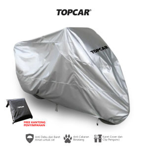 Sarung Motor Waterproof Anti UV Indoor Outdoor Bahan Silver Hitam by TOPCAR