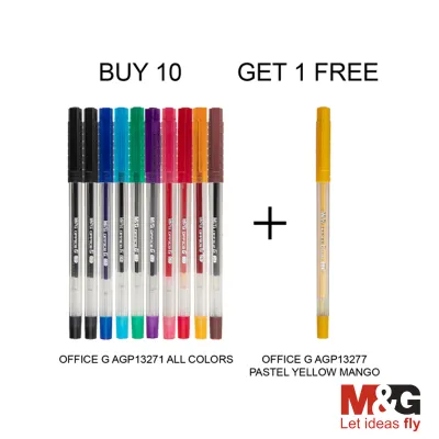 M&G Office G Gel Pen 0.5mm 10 Colors + Free M&G Office G Pastel Gel Pen 0.8mm (11pcs Set)