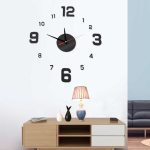 YESPERY Large Clock Wall Sticker 3D DIY Decorative Kitchen Clocks Acrylic Mirror Sticker Oversize Wall Clock Home Decor