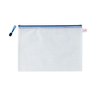 Zipper Mesh Bag A4 Thick Waterproof Document Bag A4 Mesh Transparent Zipper Bag PVC Storage File Student Test Pap Zippered Mesh Bag